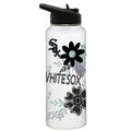 34oz White Quencher Water Bottle, Direct Print, Flowers Design | Chicago White Sox