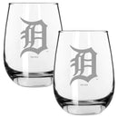 2pk 15oz Stemless Wine Glass, ETC, Detroit Tigers