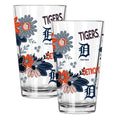 2pk 16oz Pint Glass, Direct Print, Flowers Design | Detroit Tigers