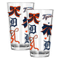  Tigers 2pk 16oz Bow Pint Glass 