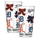  Tigers 2pk 16oz Bow Pint Glass 