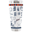 30oz White Stainless Steel Tumbler, Direct Print, Sketchpad Design | Detroit Tigers