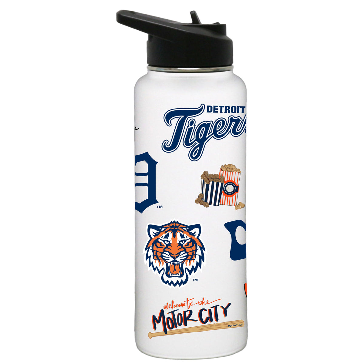 34oz Quencher, White with Loco Design | Detroit Tigers