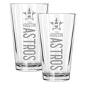 2pk 16oz Pint Glass, ETC, Pinnacle Design, Houston Astros