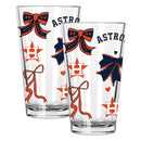  Astros 2pk 16oz Bow Pint Glass 