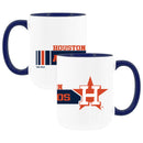 2pk 15oz White Mug w/Navy  I/C, Dash Design, Houston Astros