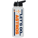 34oz White Quencher Bottle, DP, Let's Go Team Dash, Houston Astros