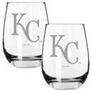 2pk 15oz Stemless Wine Glass, ETC, Kansas City Royals