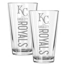2pk 16oz Pint Glass, ETC, Pinnacle Design, Kansas City Royals