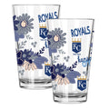 2pk 16oz Pint Glass, Direct Print, Flowers Design | Kansas City Royals