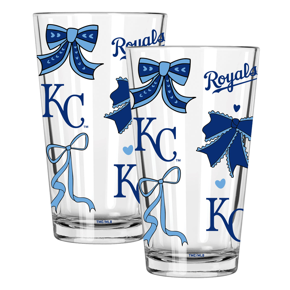  Royals 2pk 16oz Bow Pint Glass 