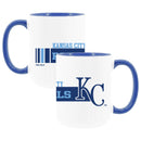 2pk 15oz White Mug w/Royal Blue I/C, Dash Design, Kansas City Royals