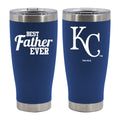 20oz Royal Blue Stainless Steel Tumbler, Direct Print, Best Dad Ever Design, Kansas City Royals