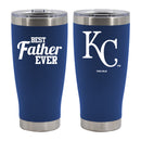 20oz Royal Blue Stainless Steel Tumbler, Direct Print, Best Dad Ever Design, Kansas City Royals