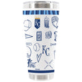 30oz White Stainless Steel Tumbler, Direct Print, Sketchpad Design | Kansas City Royals