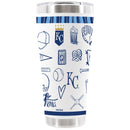 30oz White Stainless Steel Tumbler, Direct Print, Sketchpad Design | Kansas City Royals
