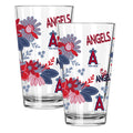 2pk 16oz Pint Glass, Direct Print, Flowers Design | Los Angeles Angels