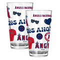 2pk 16oz Pint Glass, Direct Print, Loco Design | Los Angeles Angels