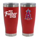20oz Red Stainless Steel Tumbler, Direct Print, Best Dad Ever Design, Los Angeles Angels