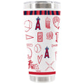 30oz White Stainless Steel Tumbler, Direct Print, Sketchpad Design | Los Angeles Angels
