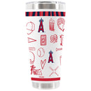 30oz White Stainless Steel Tumbler, Direct Print, Sketchpad Design | Los Angeles Angels