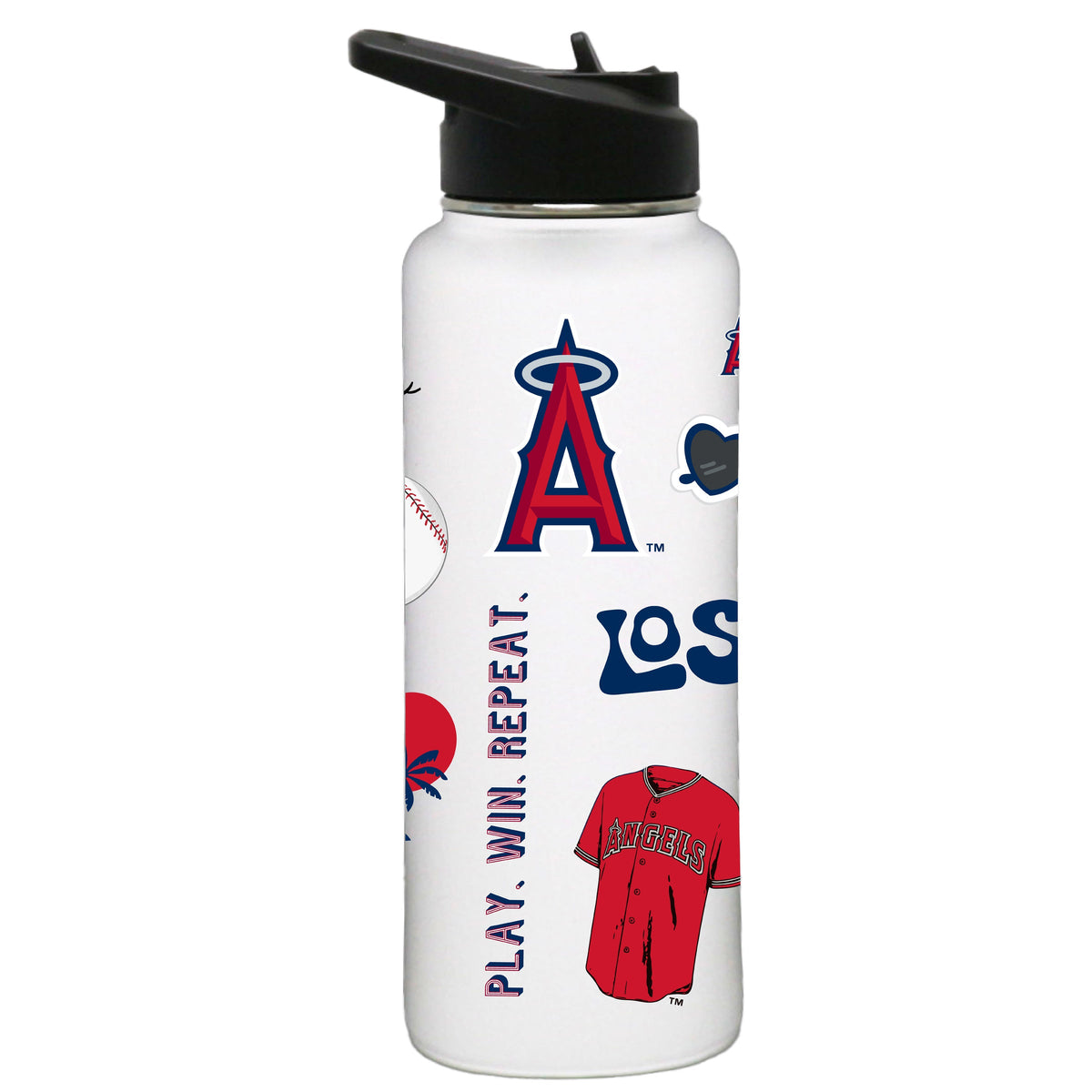 34oz Quencher, White with Loco Design | Los Angeles Angels