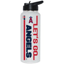 34oz White Quencher Bottle, DP, Let's Go Team Dash, Los Angeles Angels