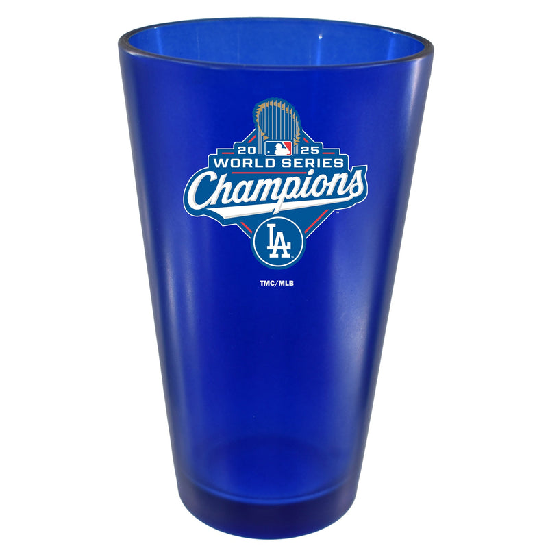 16oz Team Color Frosted Pint Glass, Blue, MLB World Series, 2025, Direct Print, Los Angeles Dodgers