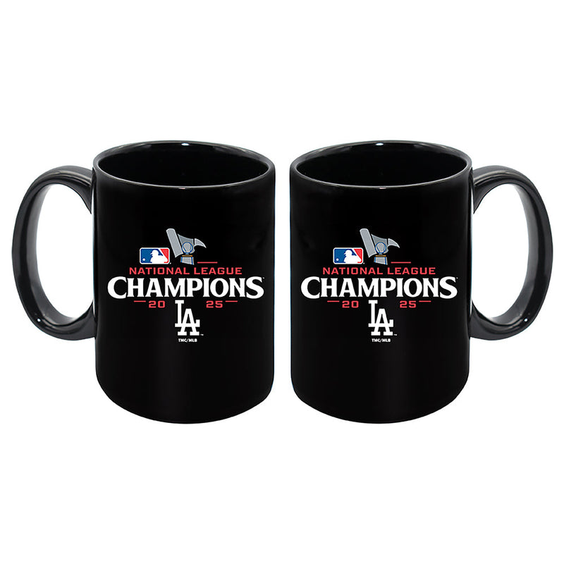15oz Black Mug, MLB National League Champs 2025, Sublimation, Los Angeles Dodgers