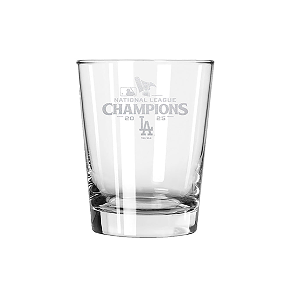 13oz English Hi-Ball Glass, MLB National League Champs 2025, Etched, Los Angeles Dodgers