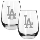 2pk 15oz Stemless Wine Glass, ETC, Los Angeles Dodgers