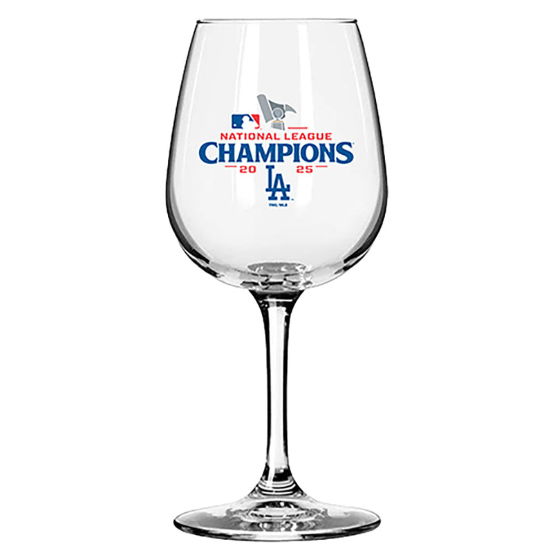12.75oz Stemmed Wine Glass, MLB National League Champs 2025, Direct Print, Los Angeles Dodgers
