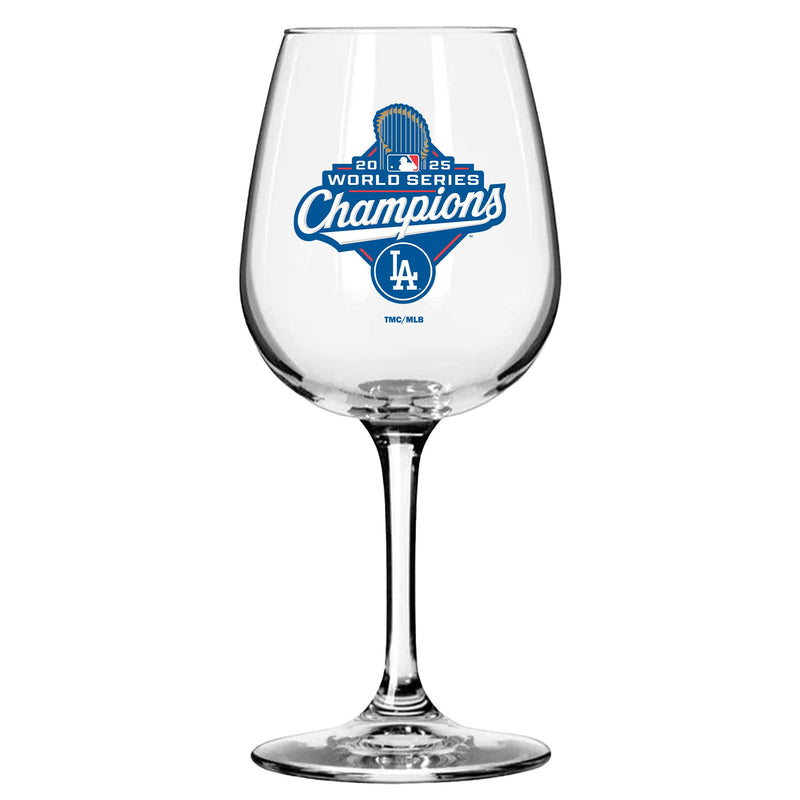 12.75oz Stemmed Wine Glass, MLB World Series Champs 2025, Direct Print, Los Angeles Dodgers