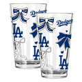  Dodgers 2pk 16oz Bow Pint Glass 