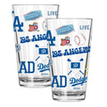 2pk 16oz Pint Glass, Direct Print, Loco Design | Los Angeles Dodgers