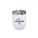 12oz White Stainless Steel Stemless Tumbler, MLB National League Champs 2025, Direct Print, Los Angeles Dodgers