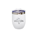 12oz White Stainless Steel Stemless Tumbler, MLB National League Champs 2025, Etched, Los Angeles Dodgers