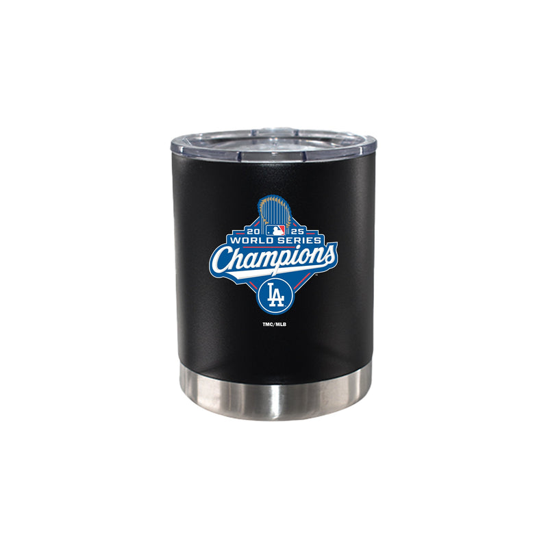 12oz Black Stainless Steel Lowball Tumbler, MLB World Series Champs 2025, Direct Print, Los Angeles Dodgers
