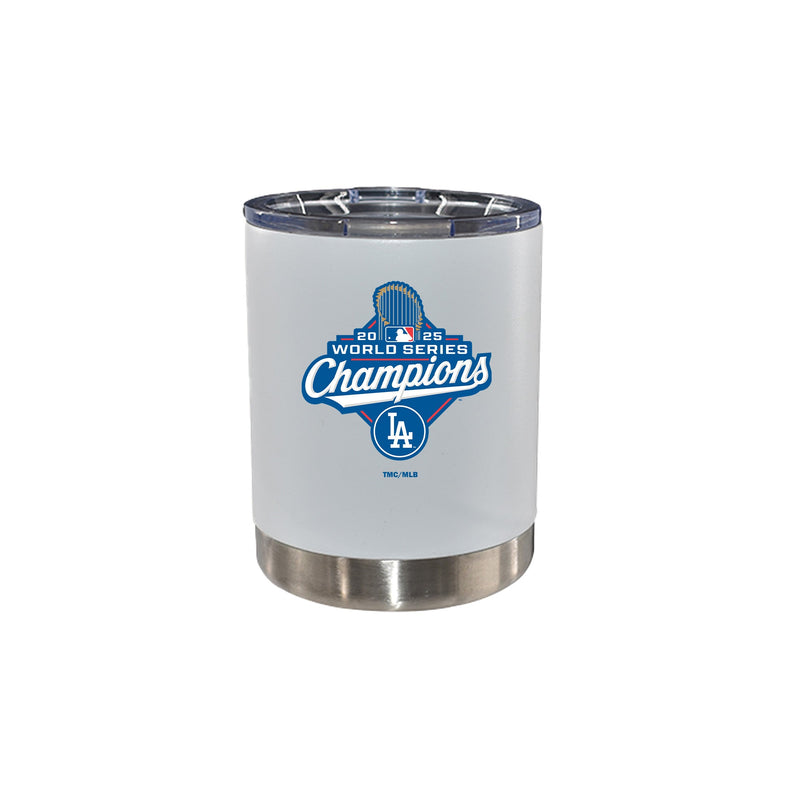 12oz White Stainless Steel Lowball Tumbler, MLB World Series Champs 2025, Direct Print, Los Angeles Dodgers