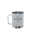 12oz White Stainless Steel Lowball Tumbler with Handle, MLB National League Champs 2025, Etched, Los Angeles Dodgers