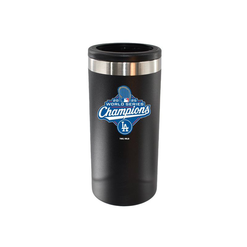 12oz Black Stainless Steel Slim Can Holder, MLB World Series Champs 2025, Direct Print, Los Angeles Dodgers