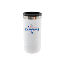 12oz White Stainless Steel Slim Can Holder, MLB National League Champs 2025, Direct Print, Los Angeles Dodgers