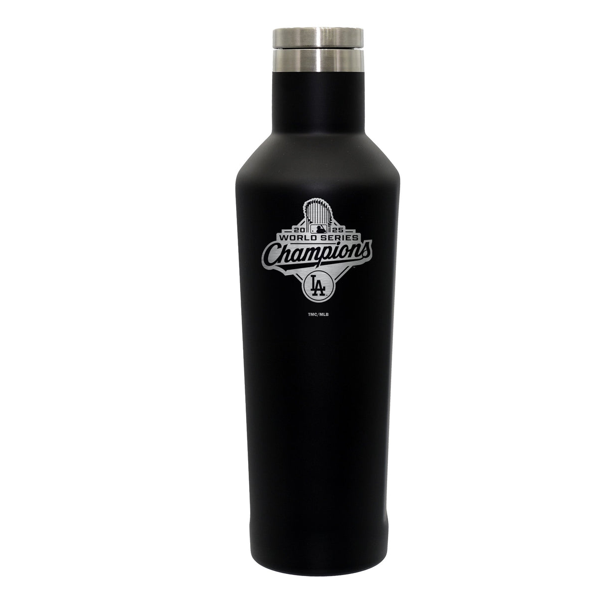 17oz Black Stainless Steel Infinity Bottle, MLB World Series Champs 2025, Etched, Los Angeles Dodgers