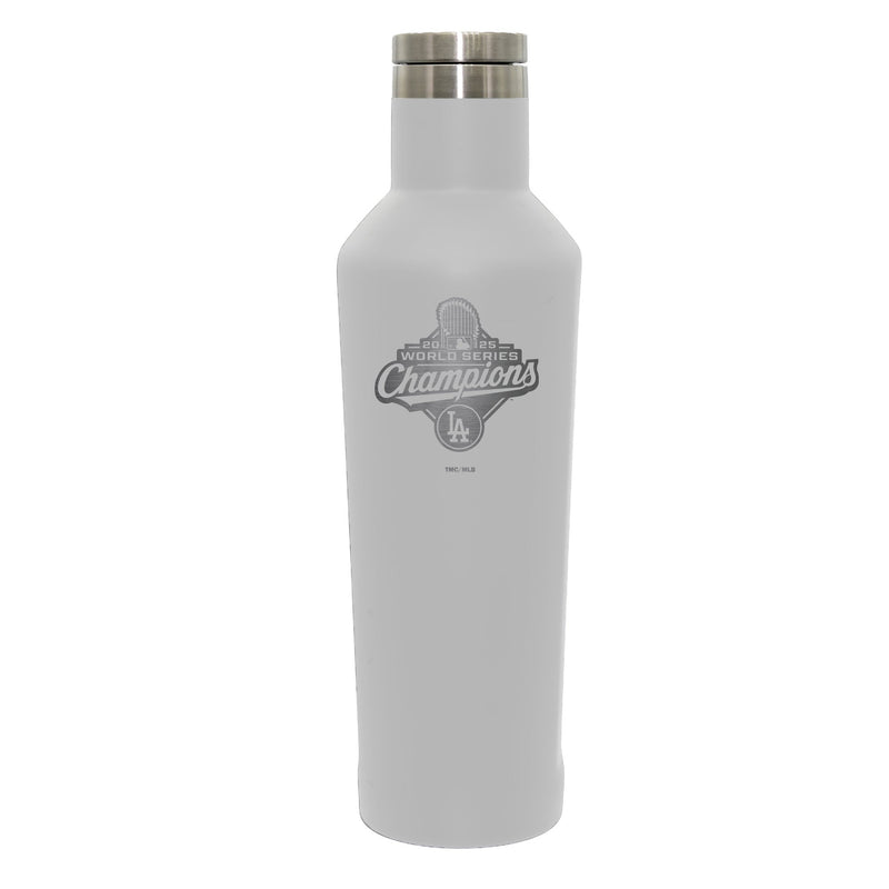 17oz White Stainless Steel Infinity Bottle, MLB World Series Champs 2025, Etched, Los Angeles Dodgers