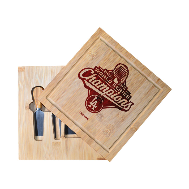 Bamboo Cutting Board with Utensils, MLB World Series Champs 2025, Etched, Los Angeles Dodgers