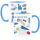 2pk 15oz White Mug with Blue I/C | Los Angeles Dodgers