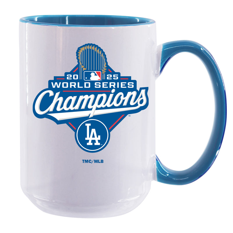 15oz White Mug with Inner Color, MLB World Series, 2025, Sublimation, Los Angeles Dodgers