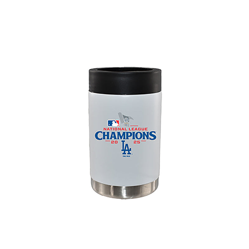 12oz White Stainless Steel Can Holder, MLB National League Champs 2025, Direct Print, Los Angeles Dodgers