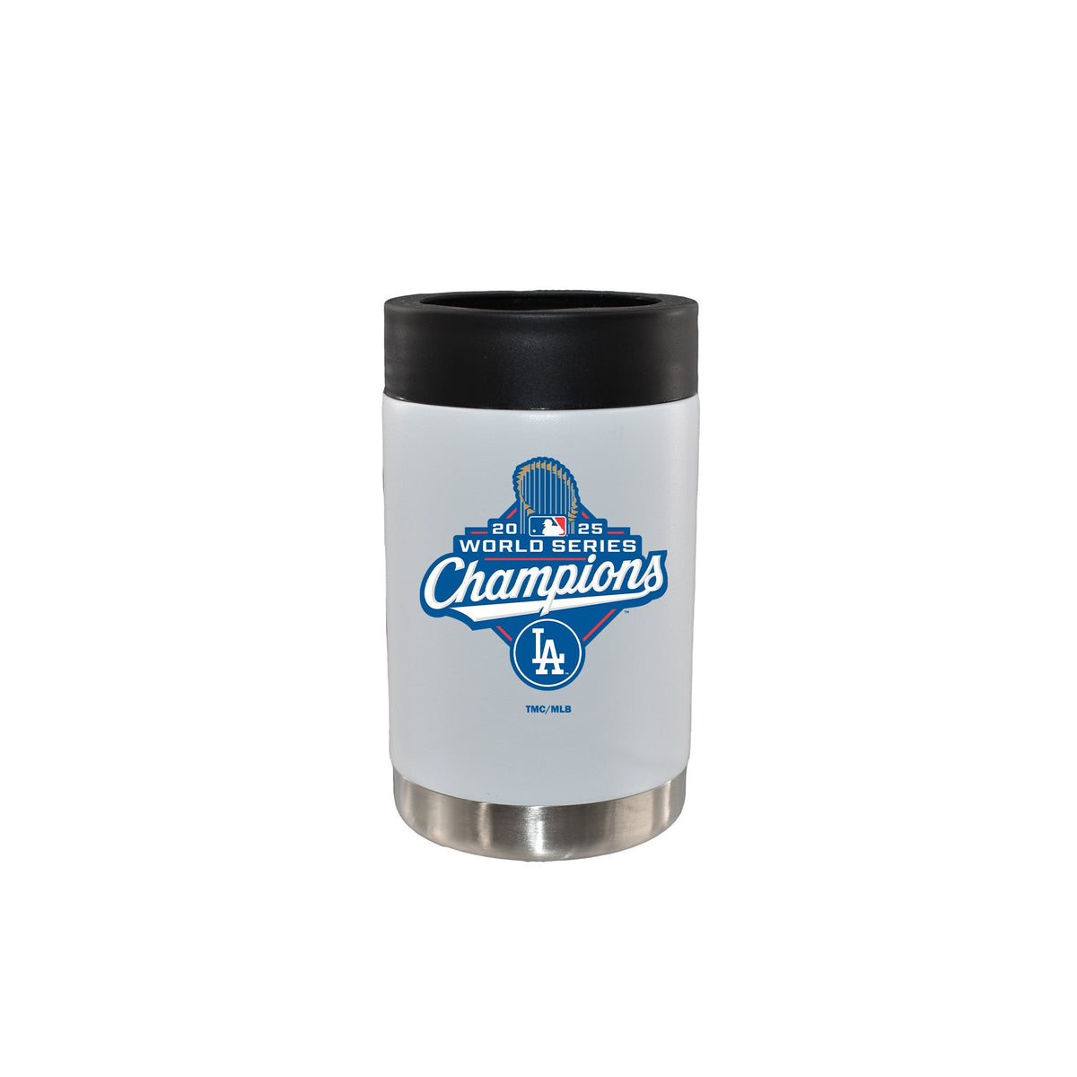12oz White Stainless Steel Can Holder, MLB World Series Champs 2025, Direct Print, Los Angeles Dodgers