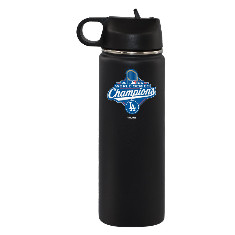 22oz Black Stainless Steel Water Bottle, MLB World Series Champs 2025, Direct Print, Los Angeles Dodgers